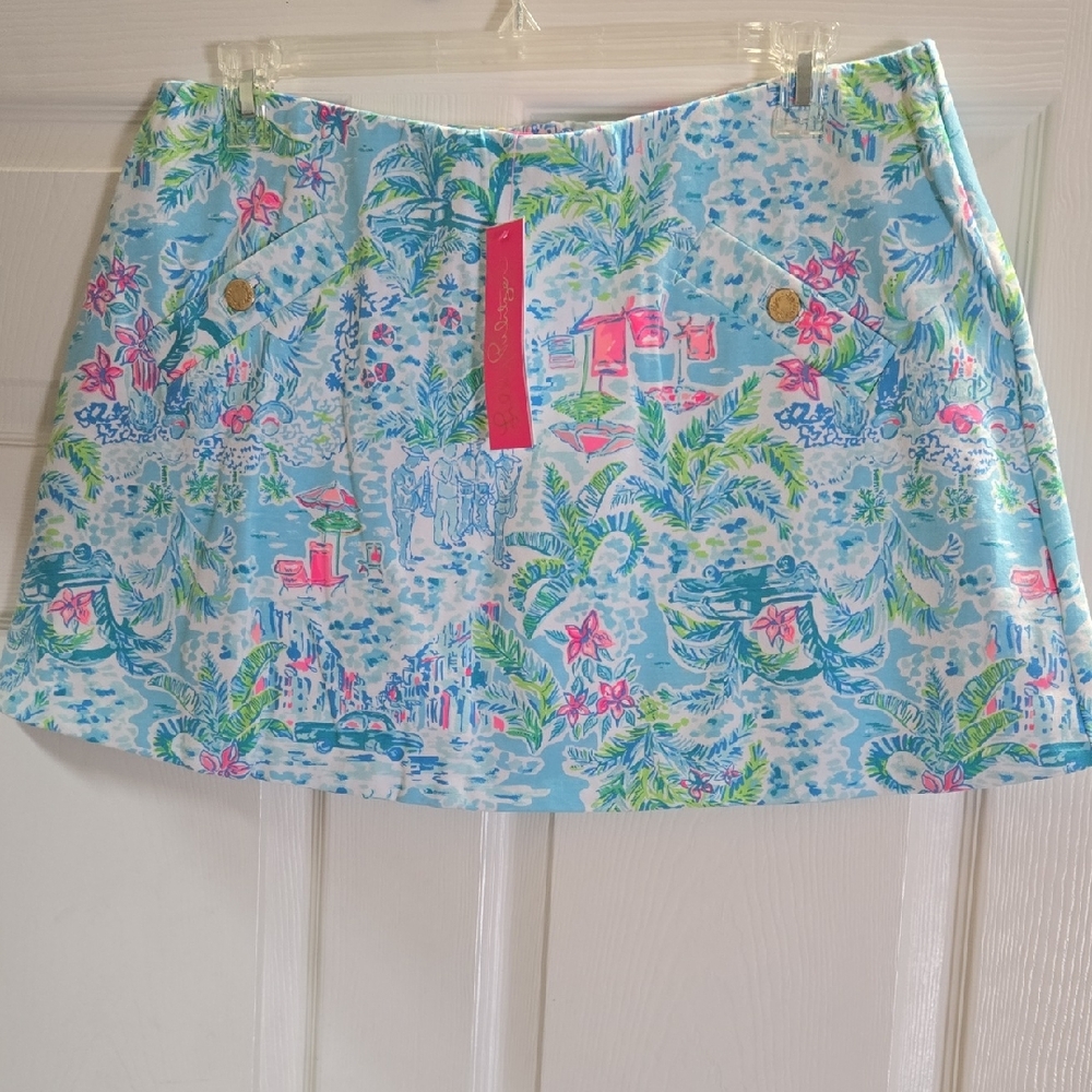 Lilly Pulitzer Blue A-Line Mini Skirt Resort Wear